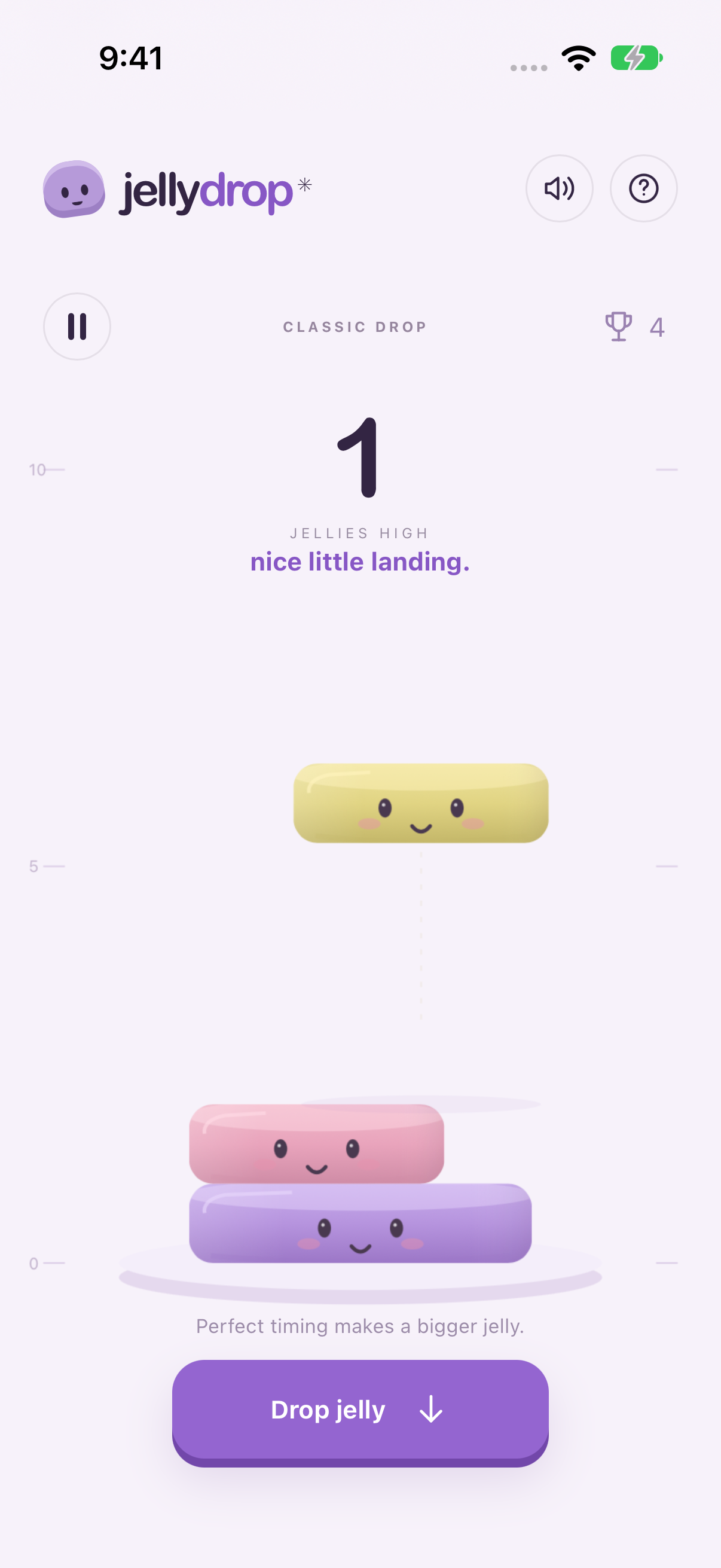 Actual Jelly Drop Classic gameplay on iPhone